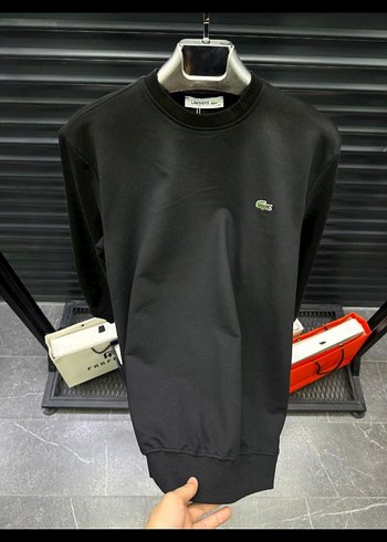 Siyah Erkek Bisiklet Yaka Sweatshirt