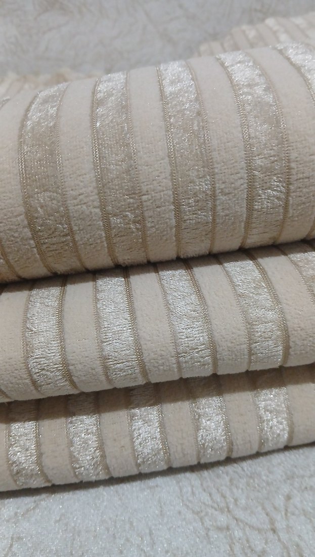 Bej rengi Çizgili Moderen koltuk örtüsü - Görsel 3