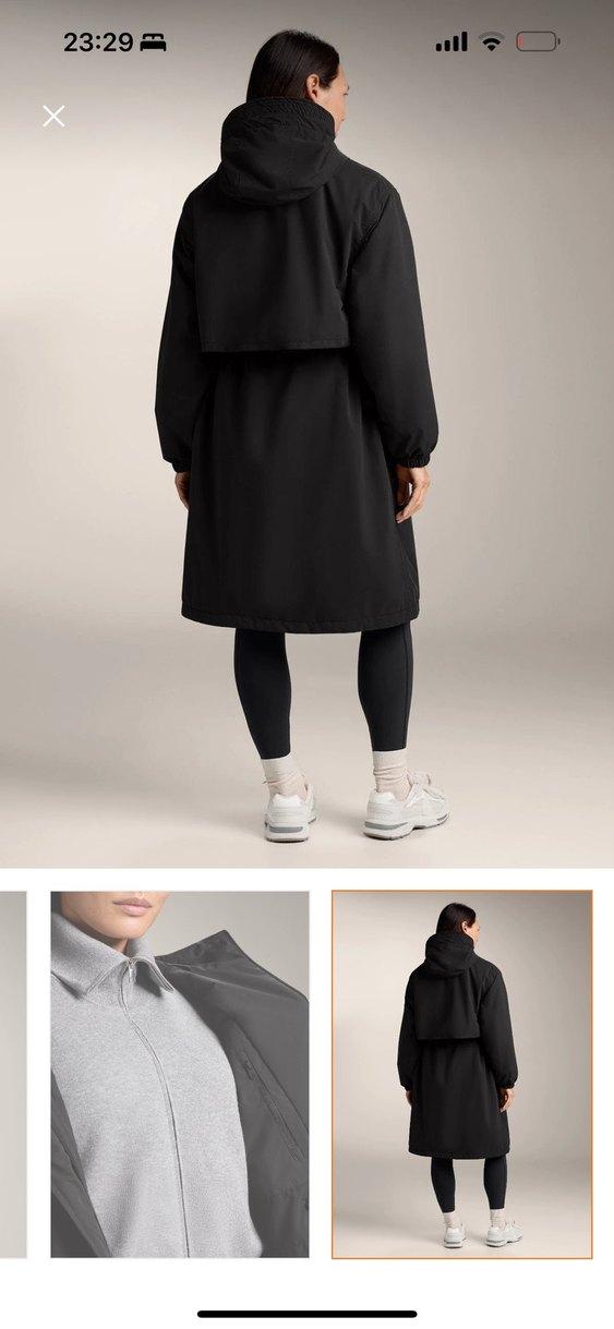 Siyah Yüksek Yakalı Kadın Midi Parka - Görsel 2