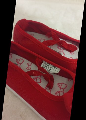 Kırmızı Fiyonklu Kız Çocuk Babet - Görsel 2