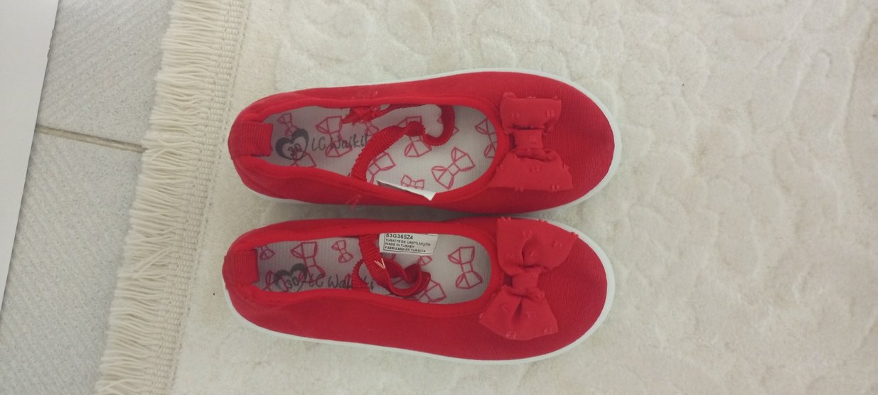 Kırmızı Fiyonklu Kız Çocuk Babet - Görsel 3