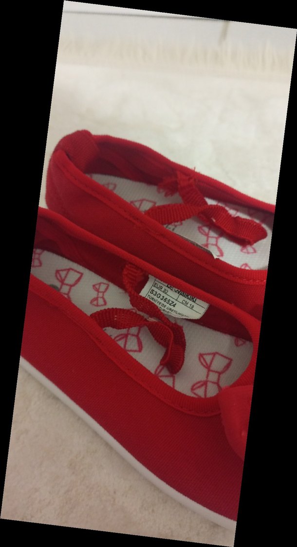 Kırmızı Fiyonklu Kız Çocuk Babet - Görsel 2