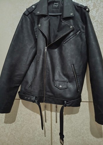 Siyah erkek deri ceket - Görsel 2