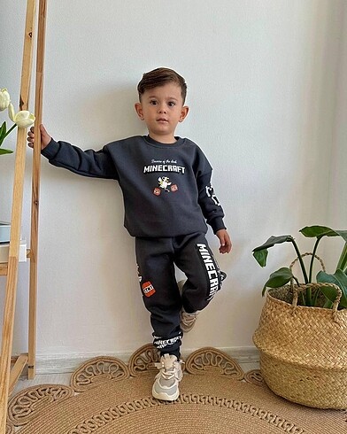 ZARA model mınecraft baskılı eşofman takımı