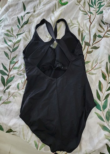 Siyah Drapeli İnce Askılı Kadın Mayo - Görsel 2