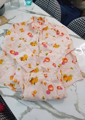 Pembe Bohem Uzun Kollu Midi Pijama Takımı
