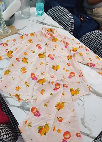 Diğer Pembe Bohem Uzun Kollu Midi Pijama Takımı