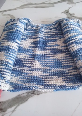 Diğer Mavi Gri Batik Desenli Bebek yeleği