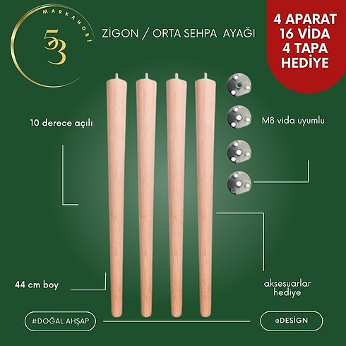 Zigon sehpa ayakları(4adet)