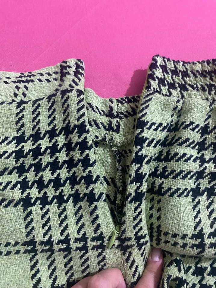 Mini Kalın kumaş Kışlık Açık Yeşil Etek - Görsel 3