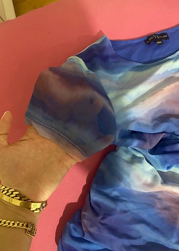 Diğer Midi iç astarlı pastel renkli elbise