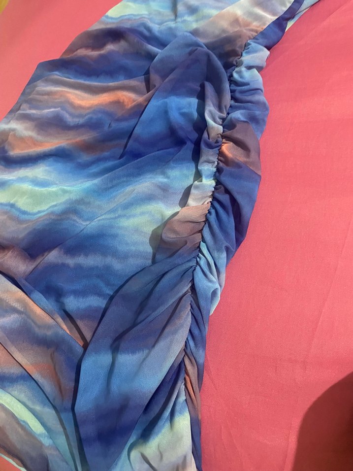 Midi iç astarlı pastel renkli elbise - Görsel 5