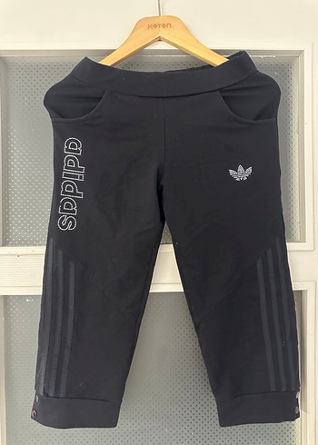 Siyah Adidas  Kadın Eşofman Altı kapri - Görsel 2