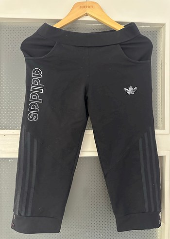 Siyah Adidas  Kadın Eşofman Altı kapri - Görsel 3