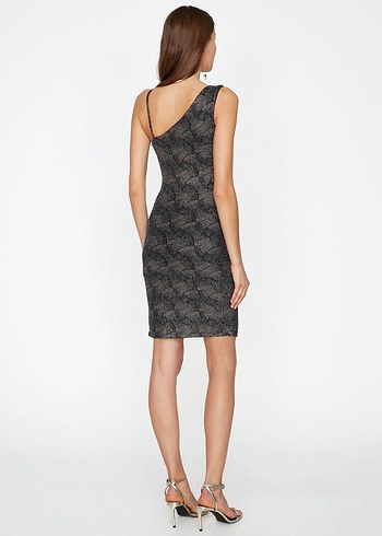 tek kol askılı mini abiye elbise - Görsel 3