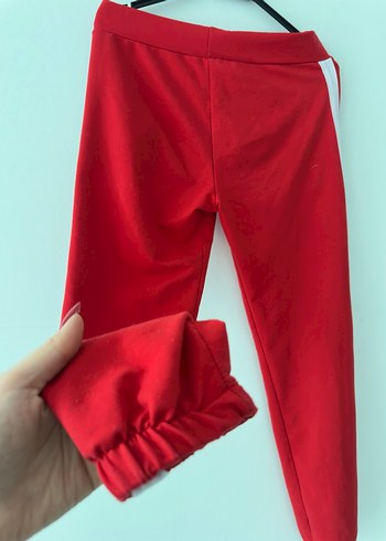 Kırmızı Çizgili Rahat Kadın Eşofman Altı - Görsel 4
