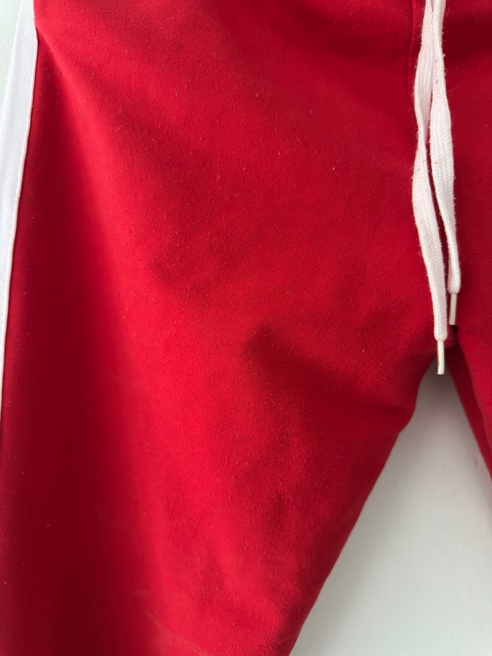 Kırmızı Çizgili Rahat Kadın Eşofman Altı - Görsel 5