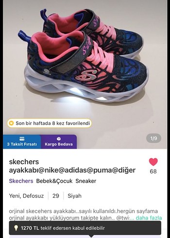 Skechers Çok Renkli Kız Çocuk Skechers Sneakers