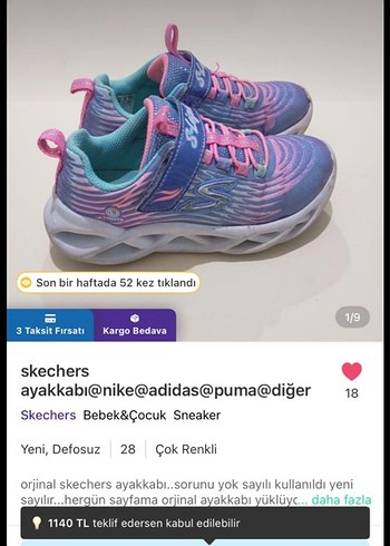 Çok Renkli Kız Çocuk Skechers Sneakers