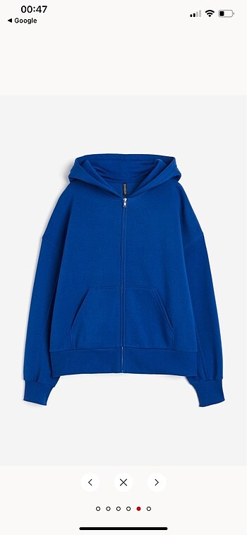 H&M Oversize Kapüşonlu Fermuarlı Sweatshirt