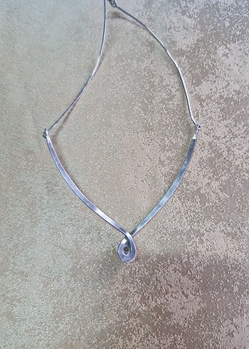 Şampanya topaz taşlı gümüş  kadın kolye - Görsel 2