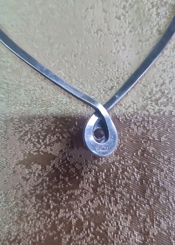 Şampanya topaz taşlı gümüş  kadın kolye - Görsel 3