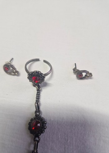 Garnet Taşlı şahmeran yüzük bileklik gümüş 20.90gram bvlgari - Görsel 9