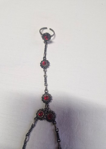 Garnet Taşlı şahmeran yüzük bileklik gümüş 20.90gram bvlgari - Görsel 2