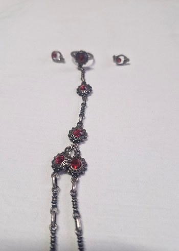 Garnet Taşlı şahmeran yüzük bileklik gümüş 20.90gram bvlgari - Görsel 8