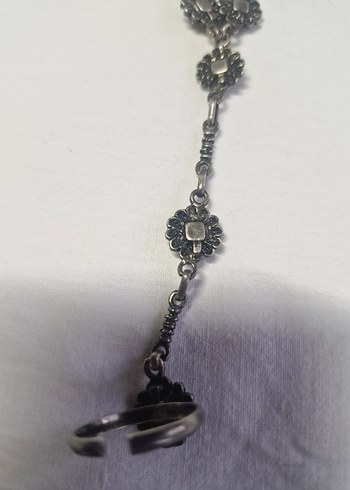 Garnet Taşlı şahmeran yüzük bileklik gümüş 20.90gram bvlgari - Görsel 4