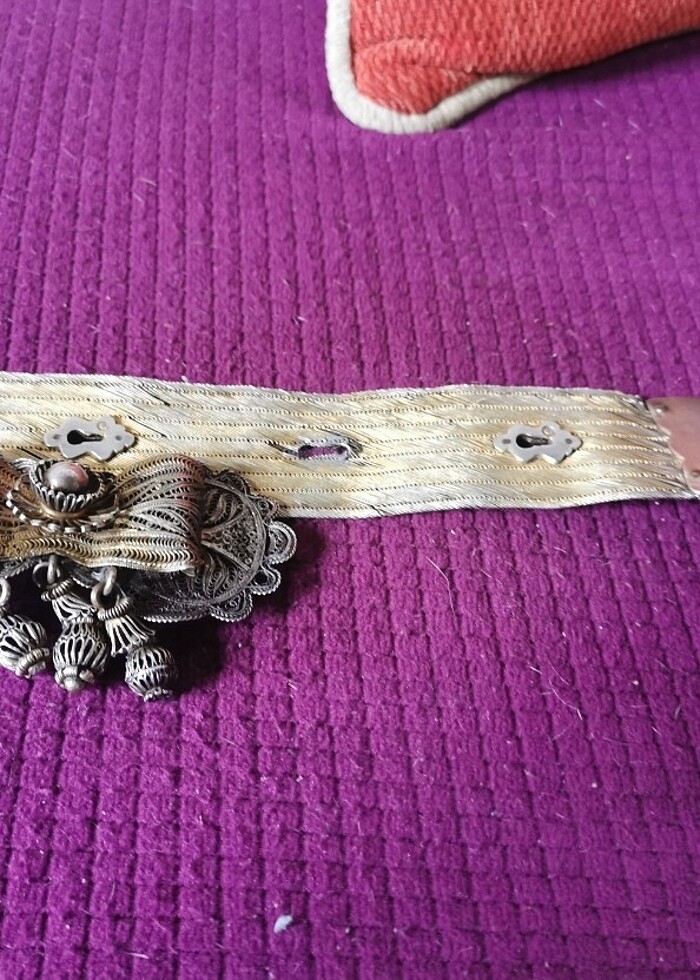 Antika Osmanlı gümüş kemer damgalı mühürlü lütfen fiyat sorunuz - Görsel 2