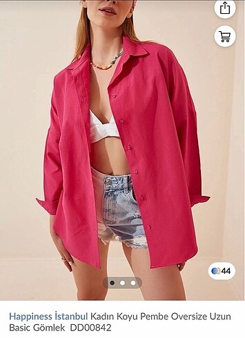 Pembe oversize gömlek