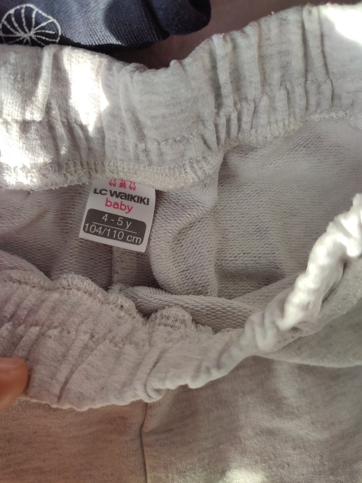 Gri Düğmeli Pamuklu Kız Tayt - Görsel 3