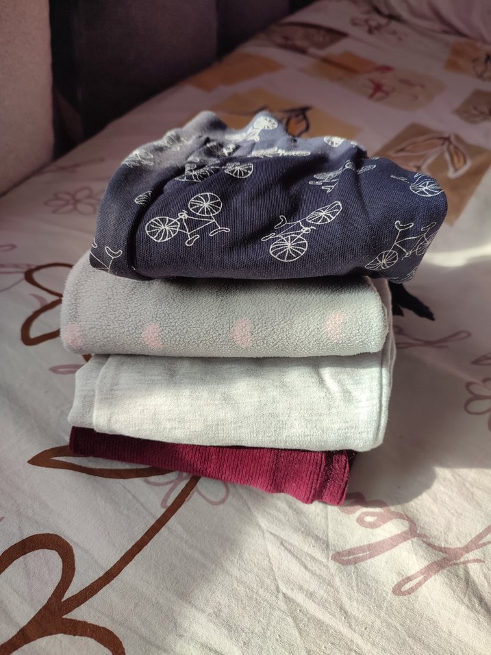 Gri Düğmeli Pamuklu Kız Tayt - Görsel 2