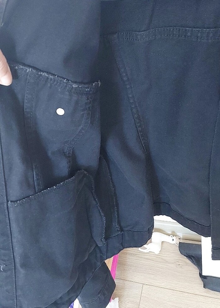 Siyah kot ceket taşlı - Görsel 2