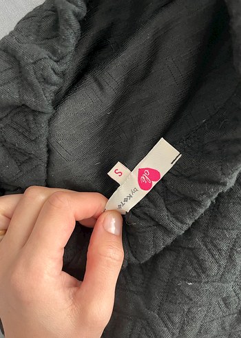 Siyah Örgü Desenli Kadın Mini Etek - Görsel 3