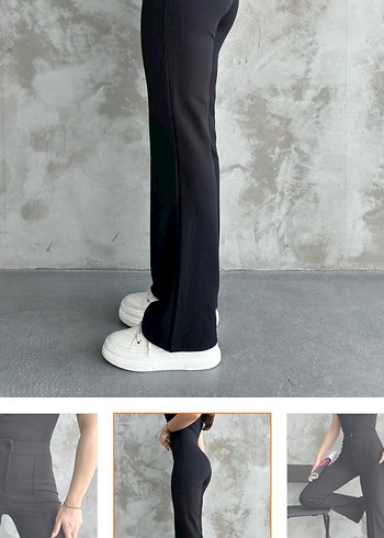 Siyah İspanyol paça pantolon - Görsel 6