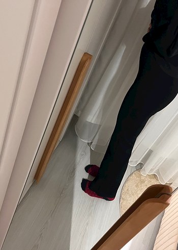 Siyah İspanyol paça pantolon - Görsel 3