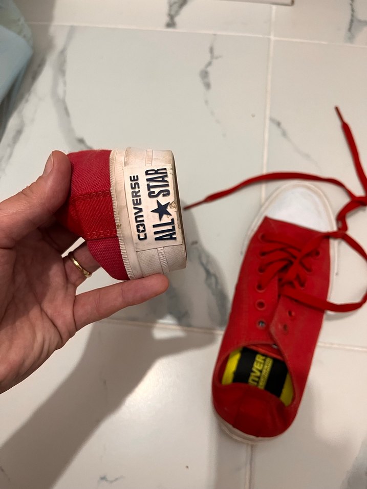 Kırmızı Kadın Spor Ayakkabısı Velcro - Görsel 4