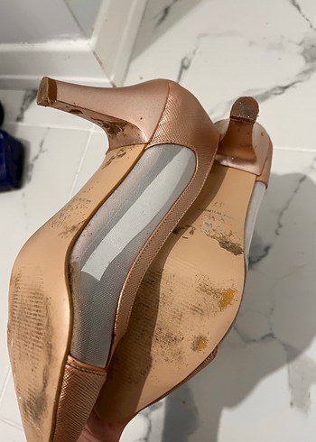 Bej Rugan Stiletto Klasik Kadın Ayakkabı - Görsel 5
