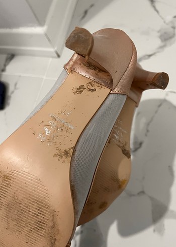 Bej Rugan Stiletto Klasik Kadın Ayakkabı - Görsel 4