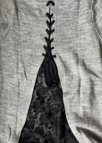 s Beden bershka marka Gri Rock Punk kazak