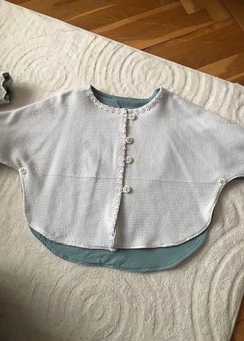 Kız Çocuk Nakışlı Lacivert Denim Elbise - Görsel 5