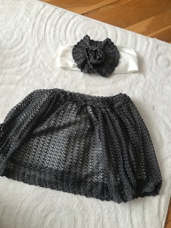 Kız Çocuk Nakışlı Lacivert Denim Elbise - Görsel 4