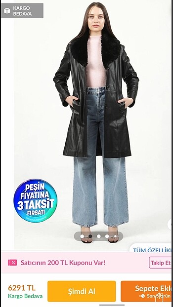 Uzun deri trençkot kaban - Görsel 4