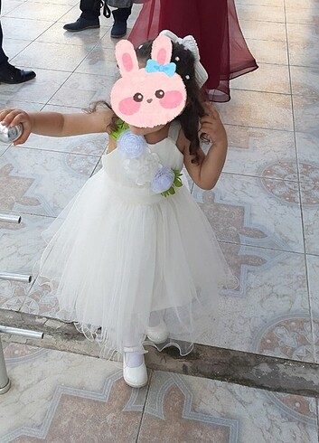 4 Yaş Beden beyaz Renk Bebek abiye