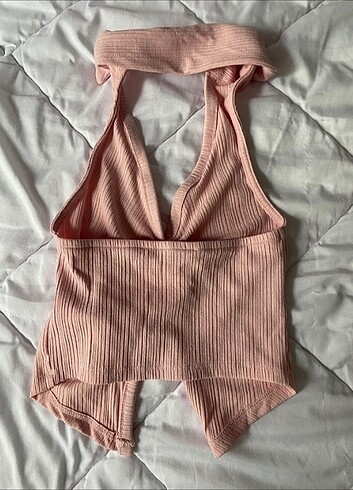 s Beden pembe Renk bershka askılı crop