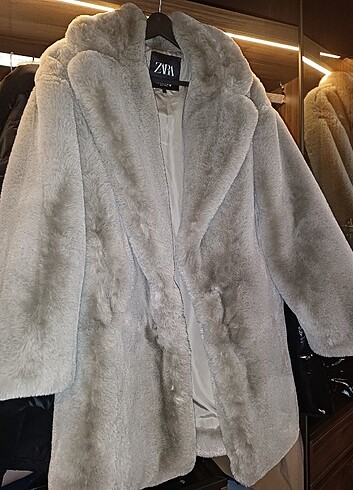 xs Beden camel Renk Zara Peluş Kürk