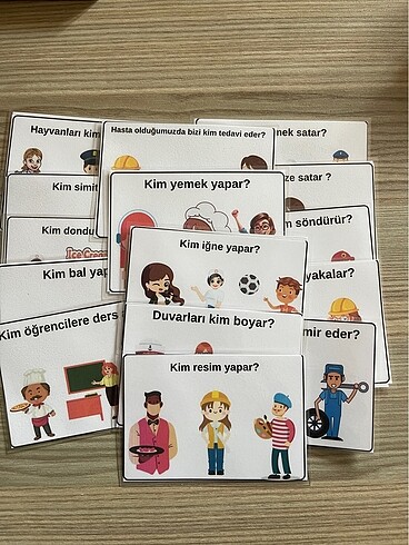 Diğer Dil konuşma kartları (kim soru kartları)