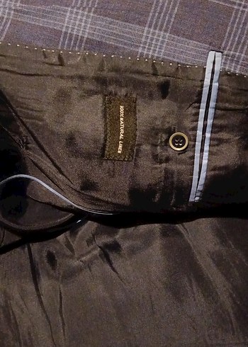 Lacivert Kare Desenli Erkek Takım Elbise Ceketi - Görsel 5